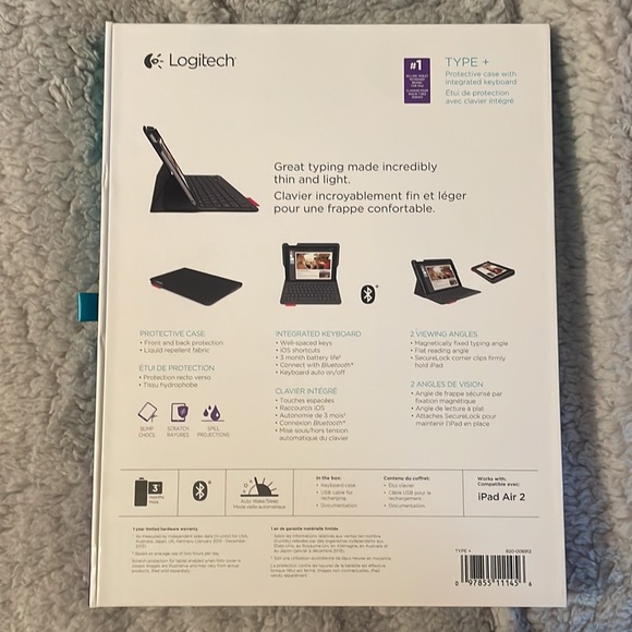 Logitech iPad Air 2 protective case with keyboard - Picture 2 of 4